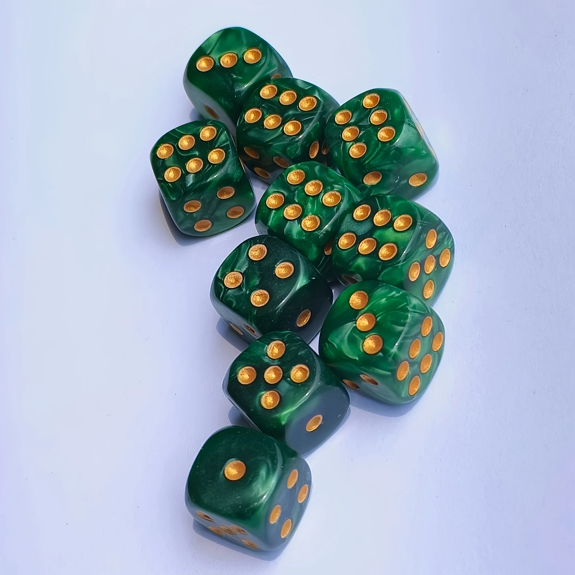 Board Game Electronic Table - 10개입 12mm 진주 무늬 D6 주사위,
