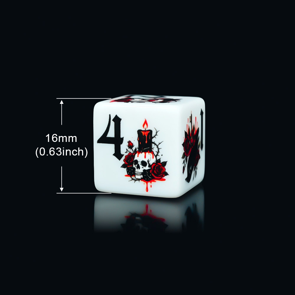 12개 고딕 로즈 16MM 프린트 D6 아크릴 주사위, - Board Game Electronic Table 리뷰 및 가격
