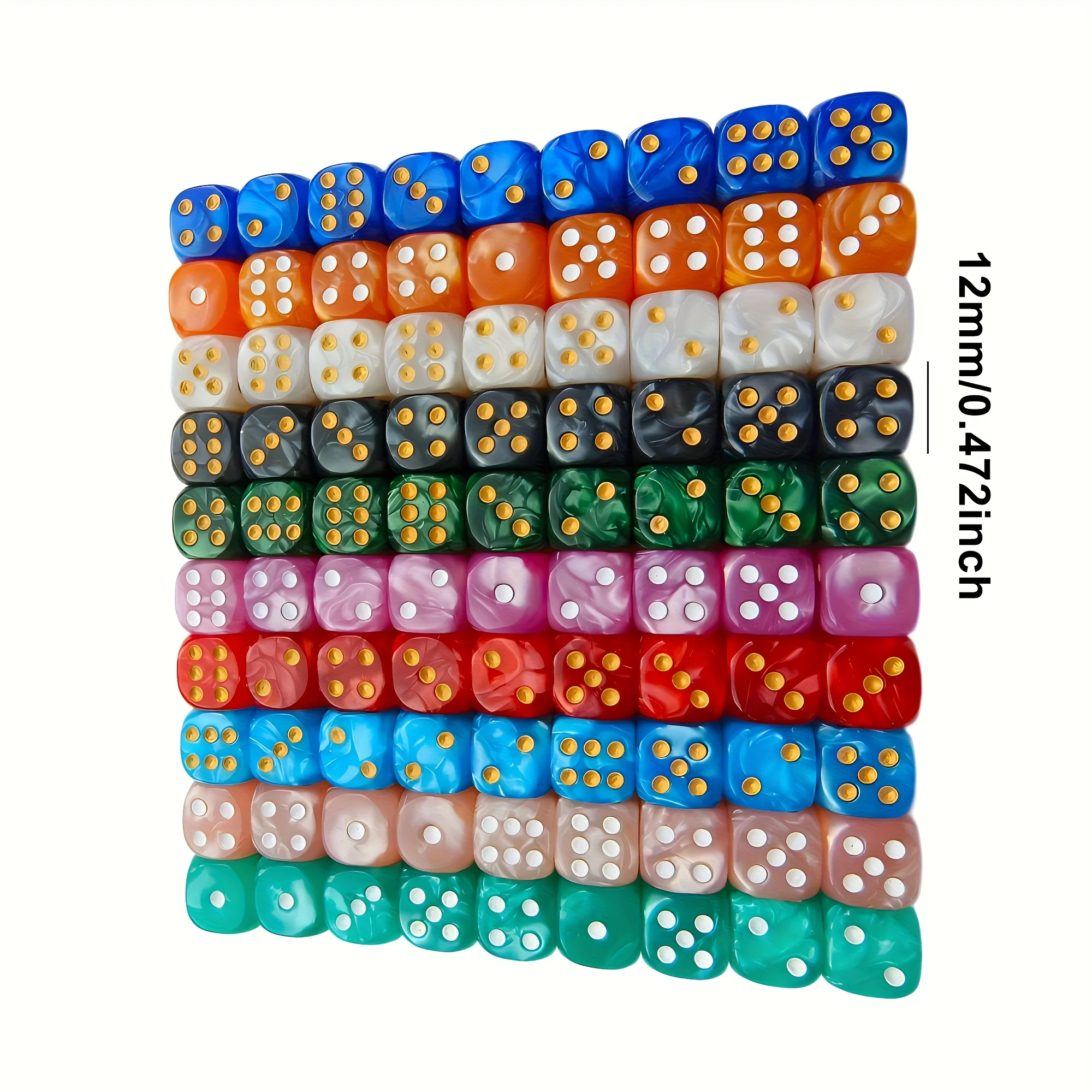 10개입 12mm 진주 무늬 D6 주사위, 둥근 모서리 - Board Game Electronic Table 리뷰 및 가격