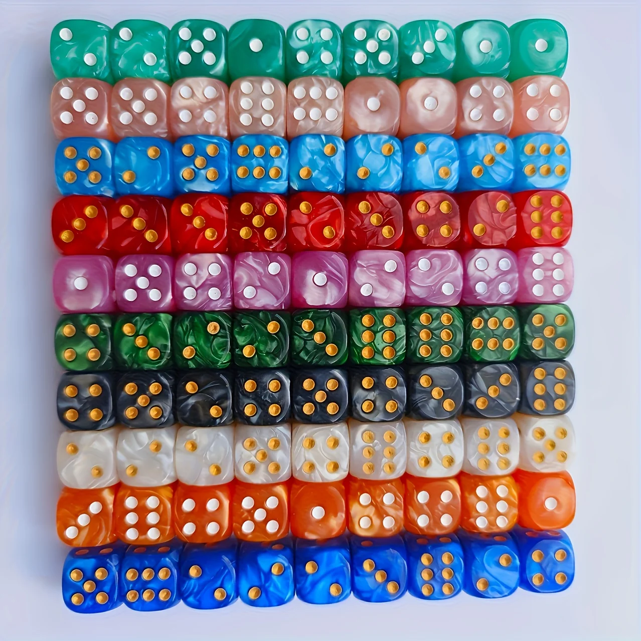 10개입 12mm 진주 무늬 D6 주사위, 둥근 모서리 - Board Game Electronic Table 리뷰 및 가격