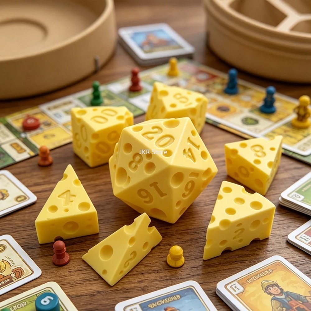 창의적인 불규칙 치즈 모양 주사위 세트 D4 D20 휴 - Board Game Review 리뷰 및 가격