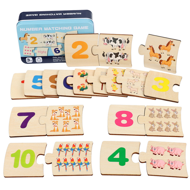 어린이 철제 상자 숫자 학습 나무 동물 음식 퍼즐 보드 - Board Game Box 리뷰 및 가격
