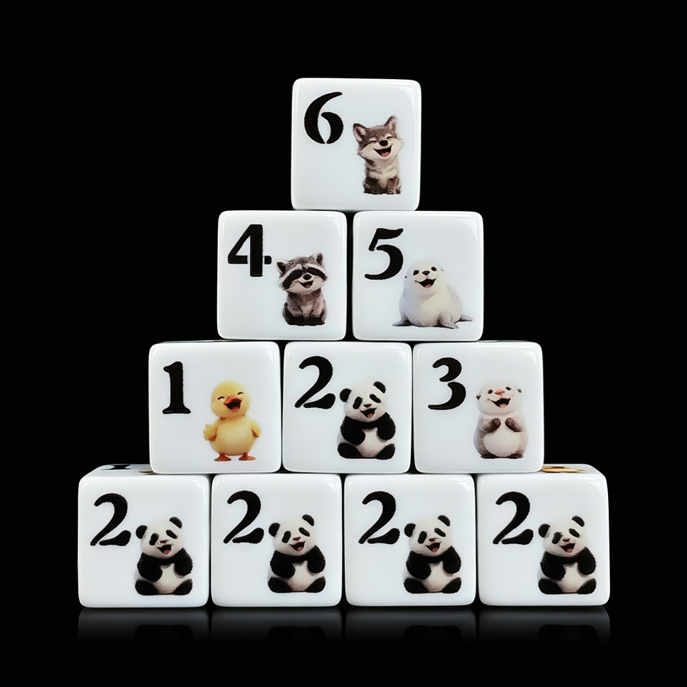12개 16MM D6 아크릴 프린트 주사위, 귀여운 만 - Board Game Print 리뷰 및 가격
