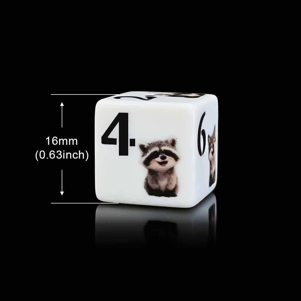 12개 16MM D6 아크릴 프린트 주사위, 귀여운 만 - Board Game Print 리뷰 및 가격