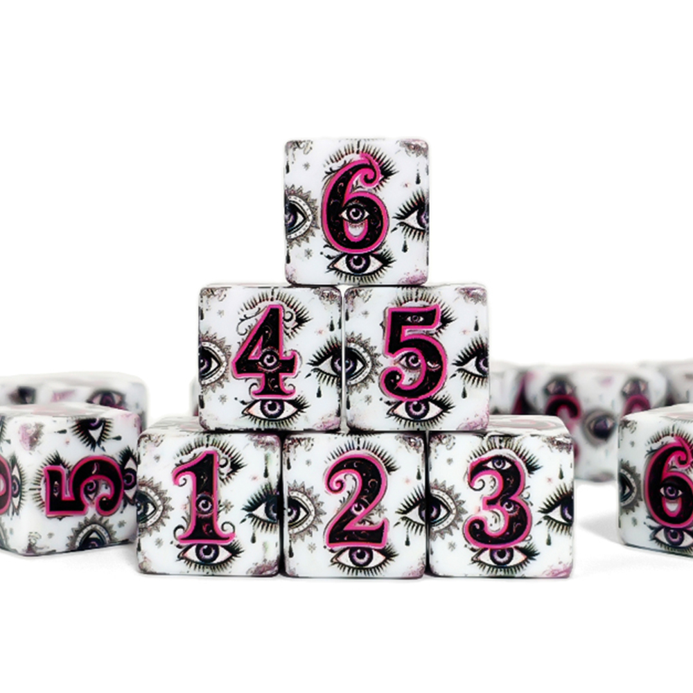 12Pcs 16MM D6 아크릴 인쇄 주사위 DND R - Board Game Print 리뷰 및 가격